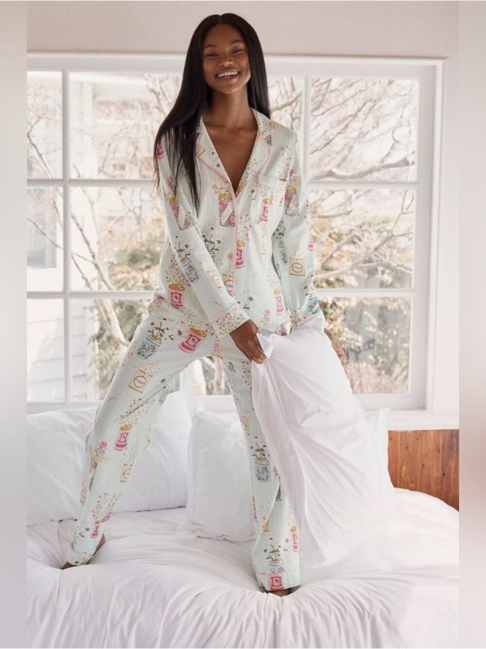 NWT Size 1X - BedHead PJs Flower Can Cotton Pajama 2 Pieces Set (Top AND pants)